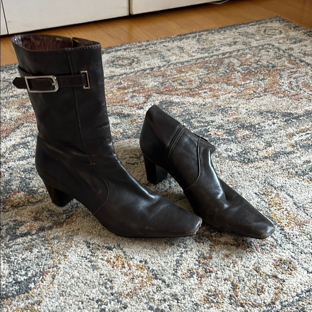 Cole Haan Brown Leather Ankle Boots